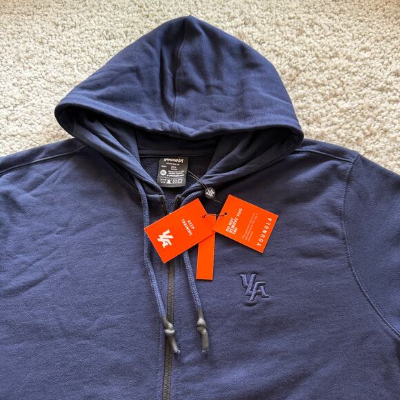 Men's YoungLA ClassicZip Hoodie, XL, NWT, NavyBlue - Picture 3 of 8